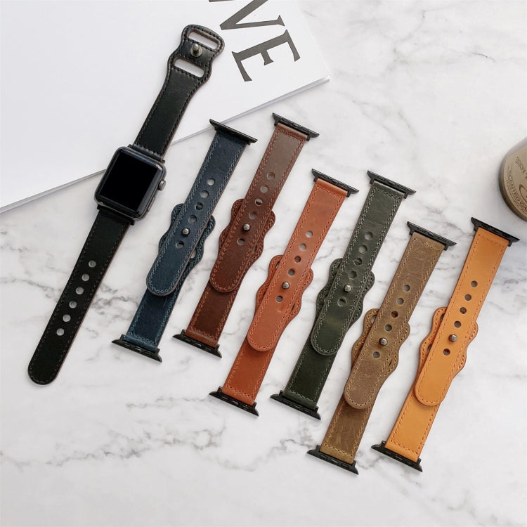 8字形扣復古皮革替換錶帶，適用於 Apple Watch 系列，7 41mm / 6 & SE & 5 & 4 40mm / 3 & 2 & 1 38mm，7 45mm / 6 & SE & 5 & 4 44mm / 3 & 2 & 1 42mm