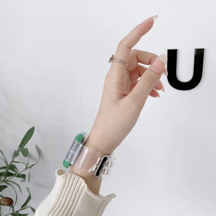 一體化色彩對比替換錶帶，適用於 Apple Watch 系列，7 41mm / 6 & SE & 5 & 4 40mm / 3 & 2 & 1 38mm，7 45mm / 6 & SE & 5 & 4 44mm / 3 & 2 & 1 42mm