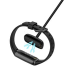 For Fitbit Luxe Smart Watch Magnetic Charger USB Charging Cable with Reset Button, 1m with Reset Button, 50cm with Reset Button