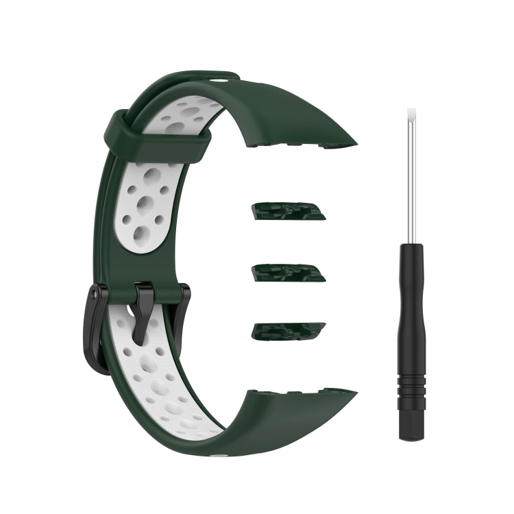 For Huawei Band 6 / Honor Band 6 Universal Two-color Breathable Silicone Replacement Strap Watchband