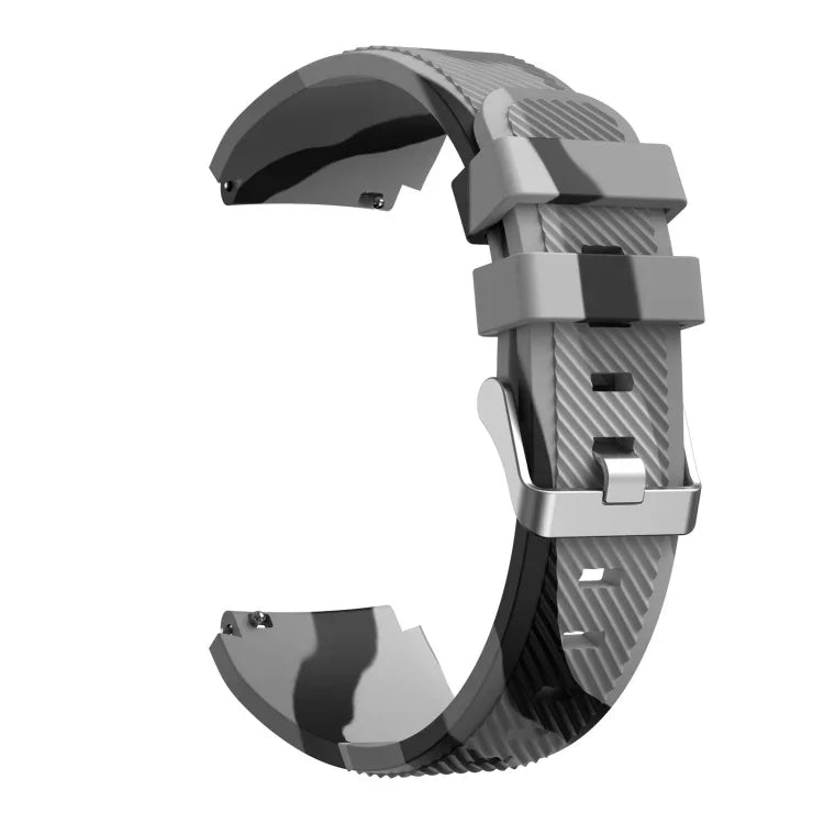斜紋迷彩矽膠替換錶帶，適用於 Samsung Gear S3