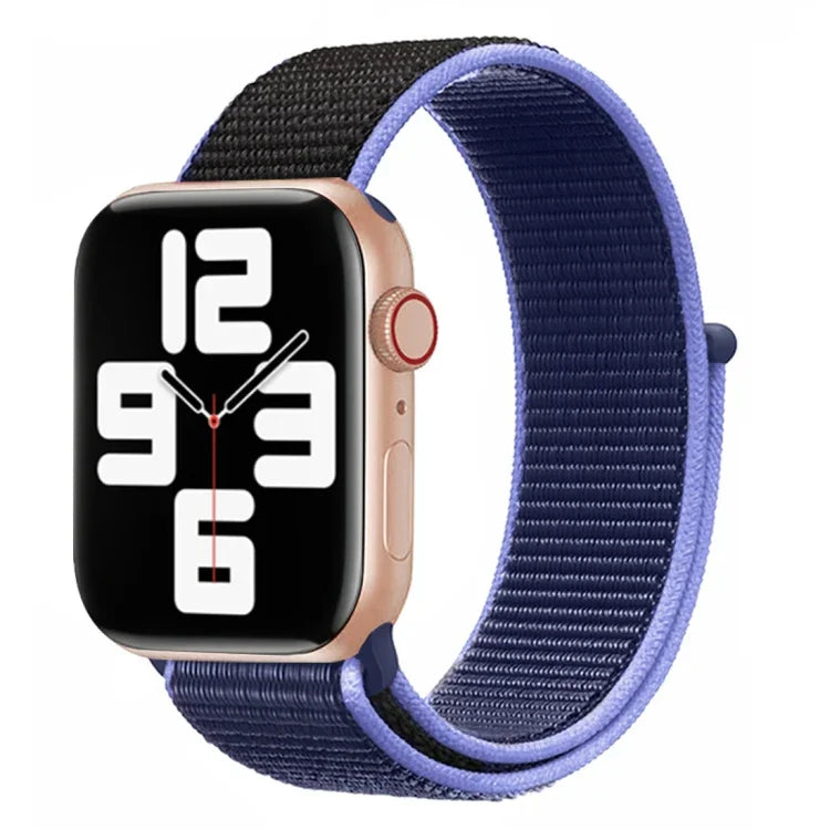 配色尼龍錶帶，適用於 Apple Watch Series 7 41mm / 6 & SE & 5 & 4 40mm / 3 & 2 & 1 38mm，適用於 Apple Watch Series 8&7 41mm / SE 2&6&SE&5&4 40mm / 3&2&1 38mm，適用於 Apple Watch Series 7 45mm / 6 & SE & 5 & 4 44mm / 3 & 2 & 1 42mm