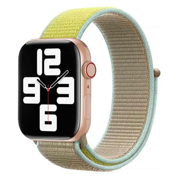 配色尼龍錶帶，適用於 Apple Watch Series 7 41mm / 6 & SE & 5 & 4 40mm / 3 & 2 & 1 38mm，適用於 Apple Watch Series 8&7 41mm / SE 2&6&SE&5&4 40mm / 3&2&1 38mm，適用於 Apple Watch Series 7 45mm / 6 & SE & 5 & 4 44mm / 3 & 2 & 1 42mm