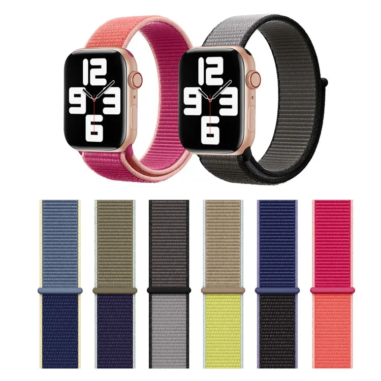 配色尼龍錶帶，適用於 Apple Watch Series 7 41mm / 6 & SE & 5 & 4 40mm / 3 & 2 & 1 38mm，適用於 Apple Watch Series 8&7 41mm / SE 2&6&SE&5&4 40mm / 3&2&1 38mm，適用於 Apple Watch Series 7 45mm / 6 & SE & 5 & 4 44mm / 3 & 2 & 1 42mm