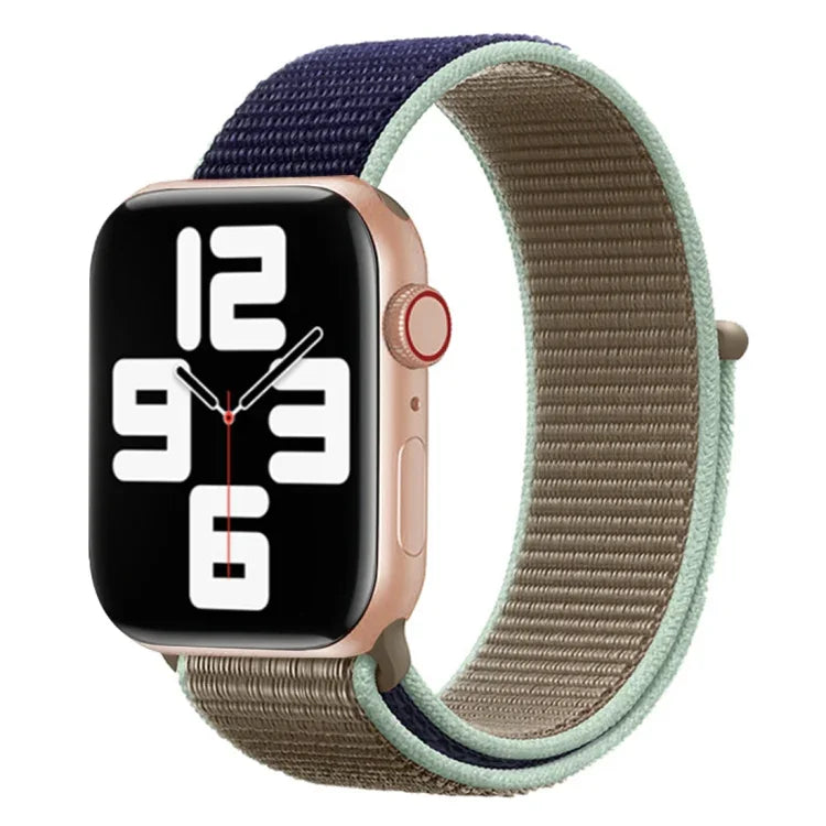 配色尼龍錶帶，適用於 Apple Watch Series 7 41mm / 6 & SE & 5 & 4 40mm / 3 & 2 & 1 38mm，適用於 Apple Watch Series 8&7 41mm / SE 2&6&SE&5&4 40mm / 3&2&1 38mm，適用於 Apple Watch Series 7 45mm / 6 & SE & 5 & 4 44mm / 3 & 2 & 1 42mm
