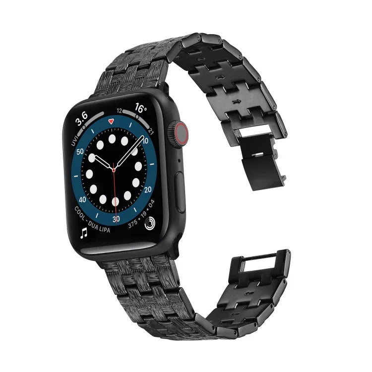 編織紋理不鏽鋼替換錶帶，適用於 Apple Watch 系列，7 41mm / 6 & SE & 5 & 4 40mm / 3 & 2 & 1 38mm，7 45mm / 6 & SE & 5 & 4 44mm / 3 & 2 & 1 42mm
