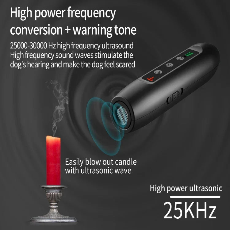 Tsattine N10 超聲波驅狗器，帶 LED 電量顯示和手電筒，N10