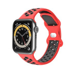 雙色8扣矽膠替換錶帶，適用於 Apple Watch 系列，7 41mm / 6 & SE & 5 & 4 40mm / 3 & 2 & 1 38mm