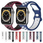雙色8扣矽膠替換錶帶，適用於 Apple Watch 系列，7 41mm / 6 & SE & 5 & 4 40mm / 3 & 2 & 1 38mm