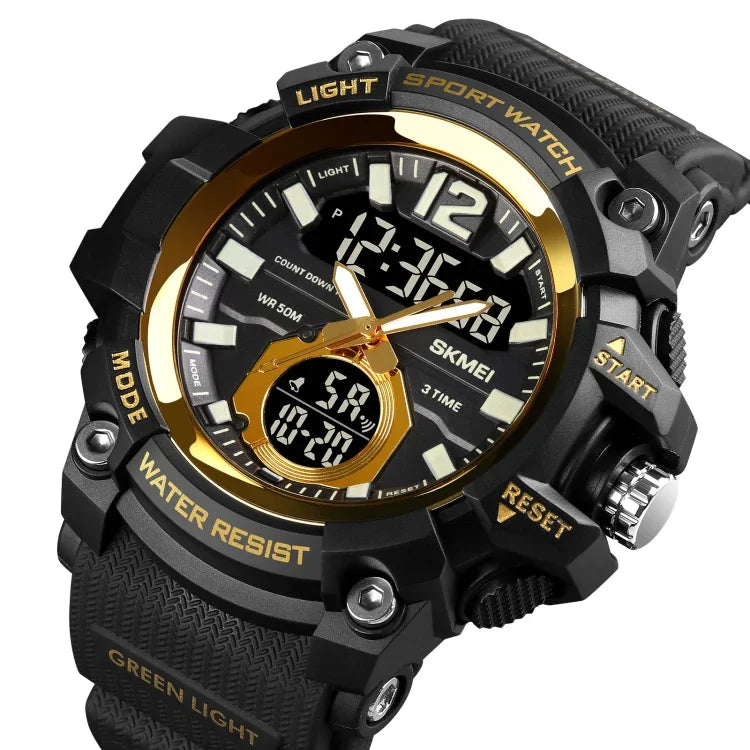 SKMEI 1725 Three Time LED Digital Display Timing Luminous Electronic Watch