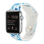 Silicone Painted Pattern Replacement Watchband For Apple Watch Series, 7 45mm / 6 & SE & 5 & 4 44mm / 3 & 2 & 1 42mm, 7 41mm / 6 & SE & 5 & 4 40mm / 3 & 2 & 1 38mm