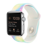 Silicone Painted Pattern Replacement Watchband For Apple Watch Series, 7 45mm / 6 & SE & 5 & 4 44mm / 3 & 2 & 1 42mm, 7 41mm / 6 & SE & 5 & 4 40mm / 3 & 2 & 1 38mm