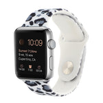Silicone Painted Pattern Replacement Watchband For Apple Watch Series, 7 45mm / 6 & SE & 5 & 4 44mm / 3 & 2 & 1 42mm, 7 41mm / 6 & SE & 5 & 4 40mm / 3 & 2 & 1 38mm