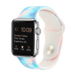 Silicone Painted Pattern Replacement Watchband For Apple Watch Series, 7 45mm / 6 & SE & 5 & 4 44mm / 3 & 2 & 1 42mm, 7 41mm / 6 & SE & 5 & 4 40mm / 3 & 2 & 1 38mm