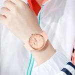 SKMEI 1747 Simple Bar scale Dial Silicone Strap Quartz Watch for Ladies