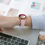 適用於 Galaxy Watch Active 2 智慧手錶純色矽膠手腕帶錶帶，L，S