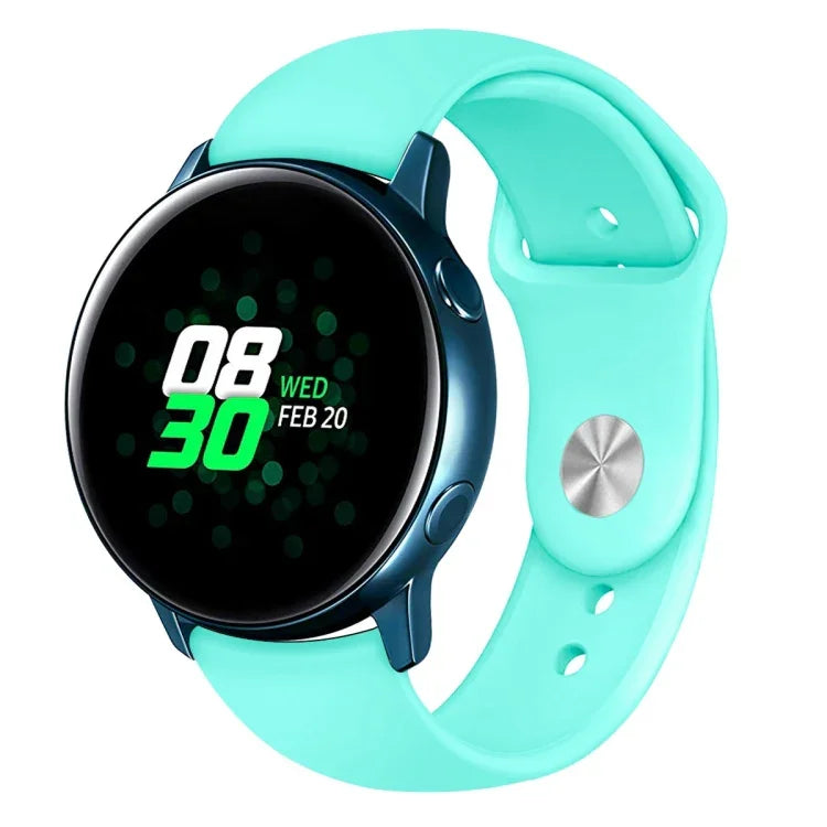 適用於 Galaxy Watch Active 2 智慧手錶純色矽膠手腕帶錶帶，L，S