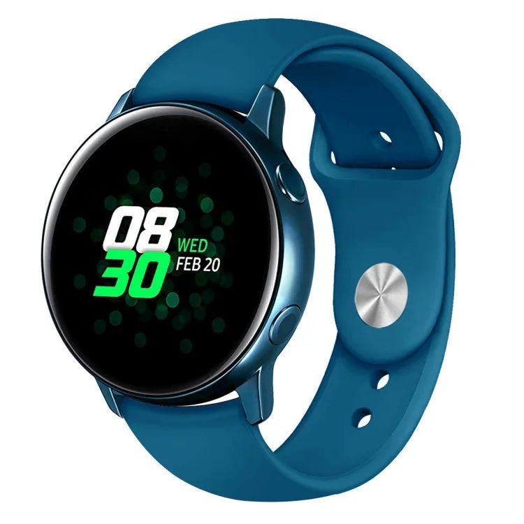 適用於 Galaxy Watch Active 2 智慧手錶純色矽膠手腕帶錶帶，L，S