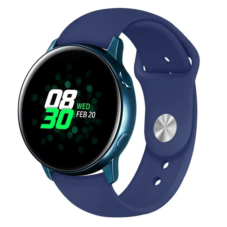 適用於 Galaxy Watch Active 2 智慧手錶純色矽膠手腕帶錶帶，L，S