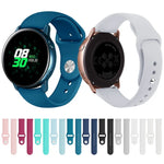 適用於 Galaxy Watch Active 2 智慧手錶純色矽膠手腕帶錶帶，L，S