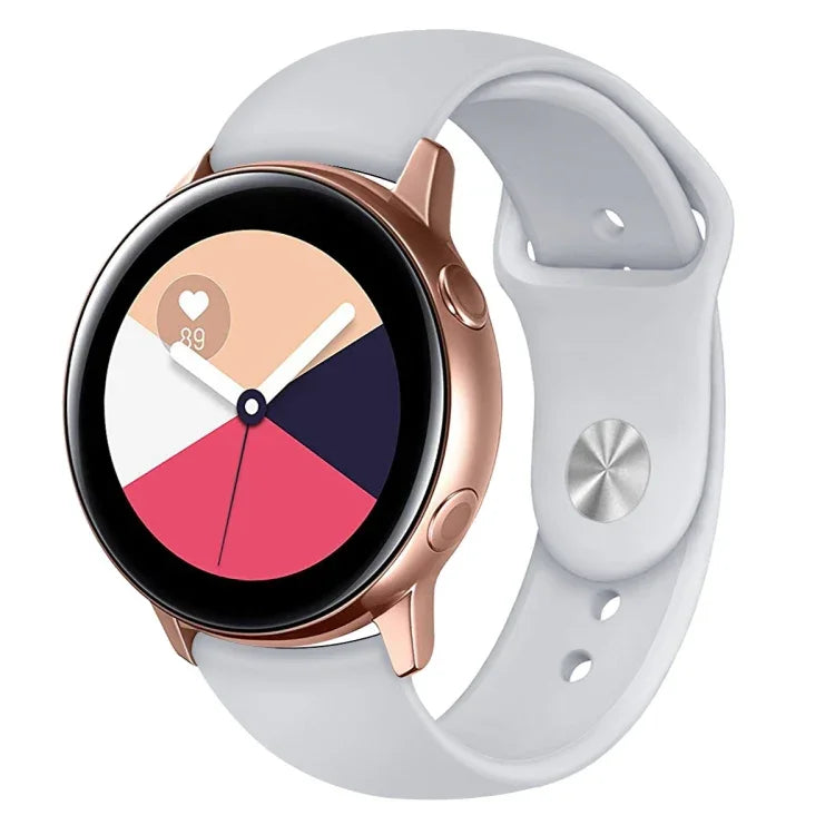 適用於 Galaxy Watch Active 2 智慧手錶純色矽膠手腕帶錶帶，L，S