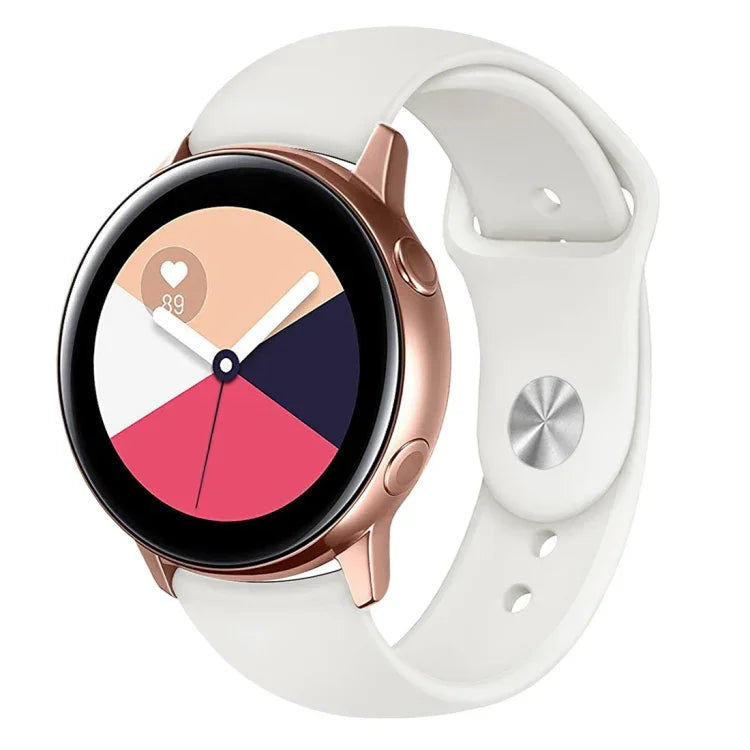 適用於 Galaxy Watch Active 2 智慧手錶純色矽膠手腕帶錶帶，L，S