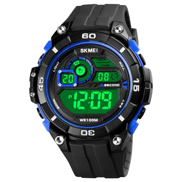 SKMEI 1756 雙時區倒數鬧鐘男士運動夜光電子手錶