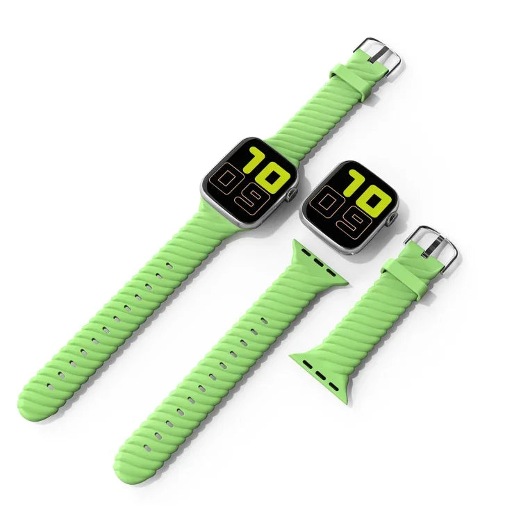 純色扭紋矽膠替換錶帶，適用於 Apple Watch 系列，7 41mm / 6 & SE & 5 & 4 40mm / 3 & 2 & 1 38mm，7 45mm / 6 & SE & 5 & 4 44mm / 3 & 2 & 1 42mm