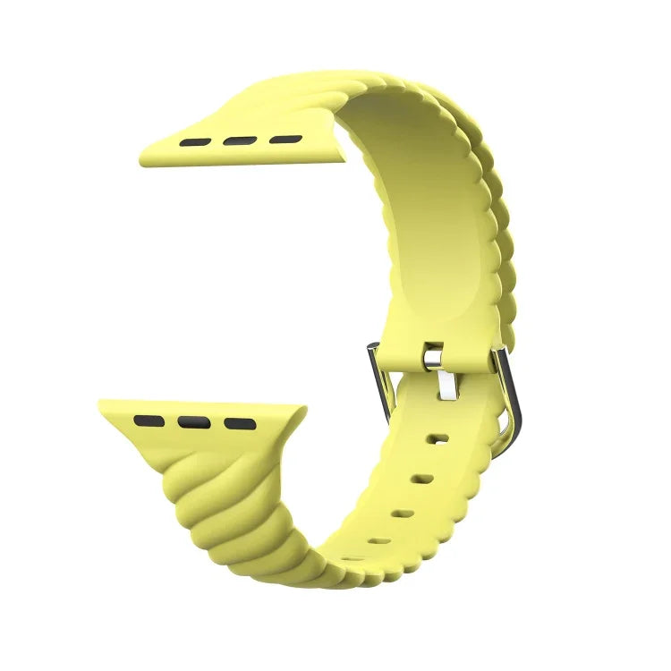 純色扭紋矽膠替換錶帶，適用於 Apple Watch 系列，7 41mm / 6 & SE & 5 & 4 40mm / 3 & 2 & 1 38mm，7 45mm / 6 & SE & 5 & 4 44mm / 3 & 2 & 1 42mm