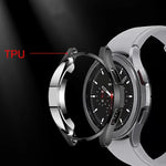 電鍍鏤空半包 TPU 保護殼，適用於 Samsung Galaxy Watch4 Classic 42mm，適用於 Samsung Galaxy Watch4 Classic 46mm