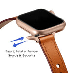 14mm 情侶風格皮革替換錶帶，適用於 Apple Watch 系列，7 41mm / 6 & SE & 5 & 4 40mm / 3 & 2 & 1 38mm，7 45mm / 6 & SE & 5 & 4 44mm / 3 & 2 & 1 42mm