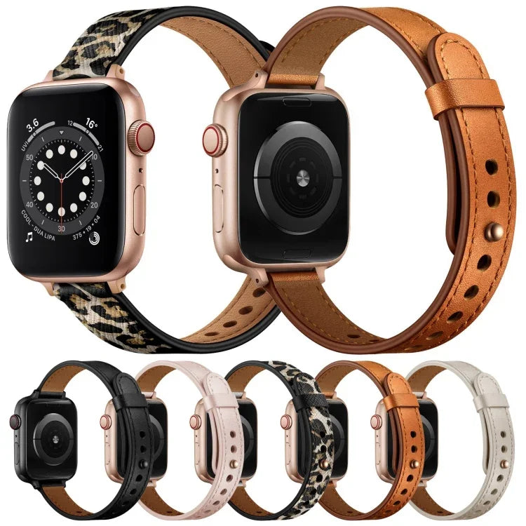14mm 情侶風格皮革替換錶帶，適用於 Apple Watch 系列，7 41mm / 6 & SE & 5 & 4 40mm / 3 & 2 & 1 38mm，7 45mm / 6 & SE & 5 & 4 44mm / 3 & 2 & 1 42mm