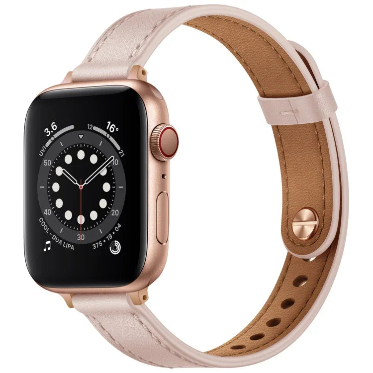 14mm 情侶風格皮革替換錶帶，適用於 Apple Watch 系列，7 41mm / 6 & SE & 5 & 4 40mm / 3 & 2 & 1 38mm，7 45mm / 6 & SE & 5 & 4 44mm / 3 & 2 & 1 42mm