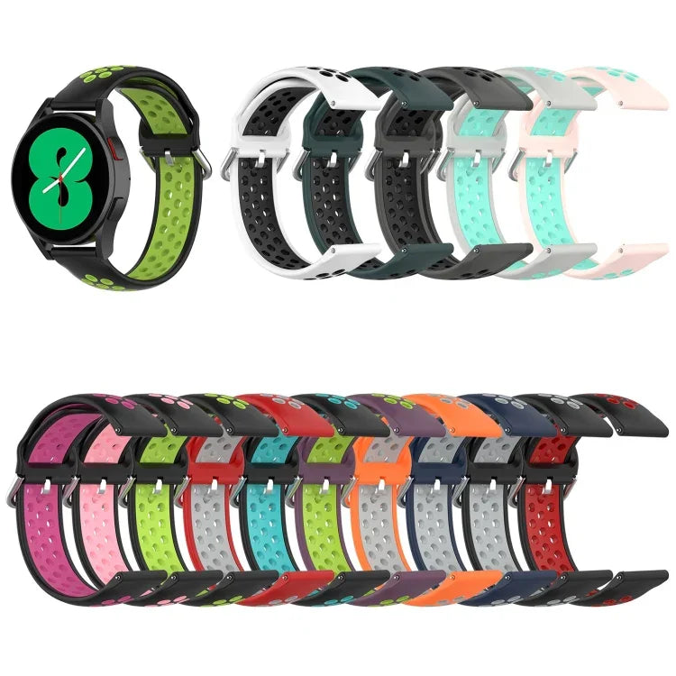 雙色矽膠替換錶帶，適用於 Samsung Galaxy Watch4 Classic 46mm