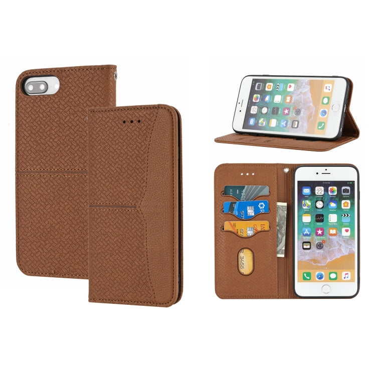 Woven Texture Stitching Magnetic Horizontal Flip PU Leather Case with Holder & Card Slots & Wallet & Lanyard, For iPhone 8 Plus / 7 Plus, For iPhone 11, For iPhone 11 Pro, For iPhone 11 Pro Max, For iPhone 12 / 12 Pro, For iPhone 12 Pro Max            ...