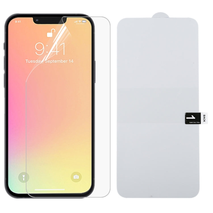 iPhone 17e / 16e / 14 / 13 / 13 Pro 全螢幕防爆水凝膜，適用於 iPhone 13 Pro Max（1 片）、iPhone 17e / 16e / 14 / 13 / 13 Pro（1 片）、iPhone 13 mini（1 片）
