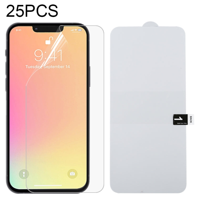 25 片 iPhone 16e / 13 / 13 Pro / 14 全螢幕防爆水凝膜，適用於 iPhone 13 Pro Max（25 片）、iPhone 16e / 13 / 13 Pro（25 片）、iPhone 13 mini（25 片）