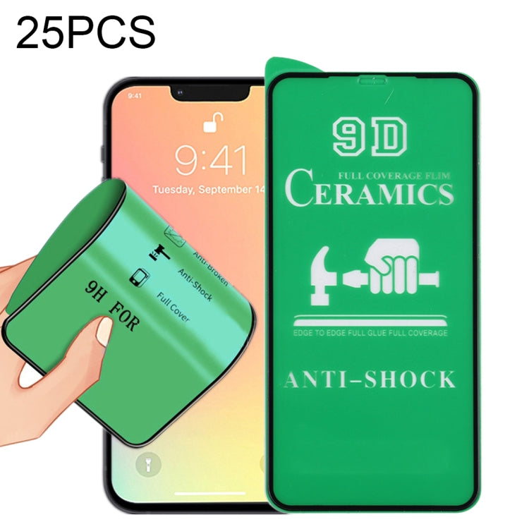 25 片 9D 全螢幕全膠陶瓷膜，適用於 iPhone 13 mini（25 片）、iPhone 13 / 13 Pro（25 片）、iPhone 13 Pro Max（25 片）