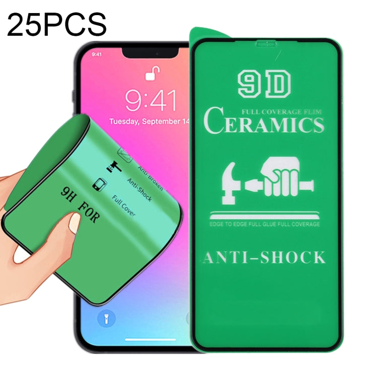 25 片 9D 全螢幕全膠陶瓷膜，適用於 iPhone 13 mini（25 片）、iPhone 13 / 13 Pro（25 片）、iPhone 13 Pro Max（25 片）