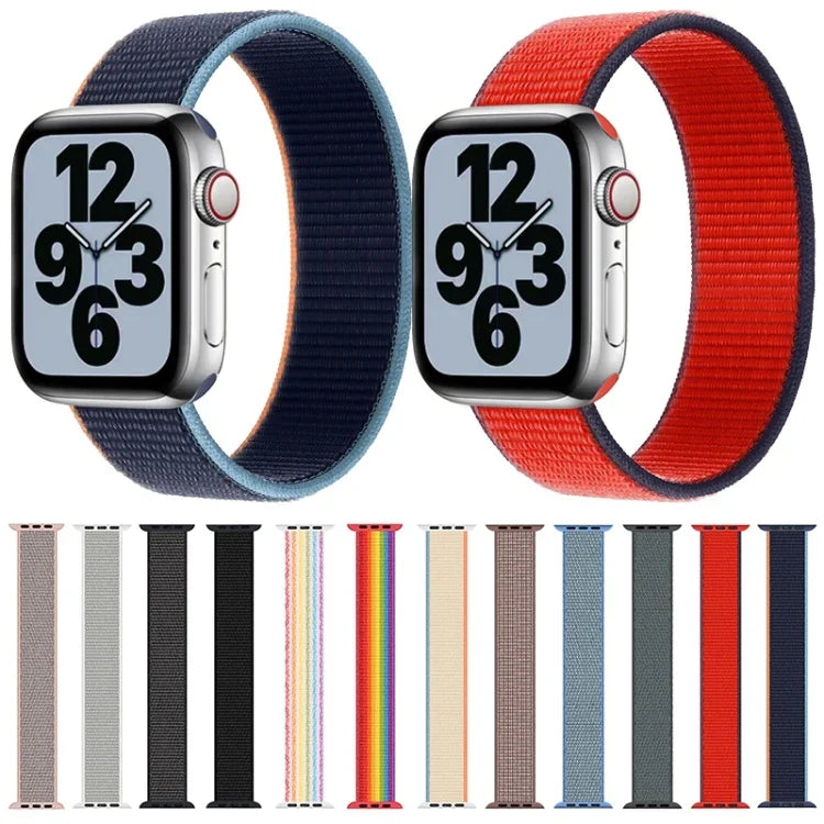 單圈尼龍替換錶帶，尺寸：S 135mm，適用於 Apple Watch 系列 6 & SE & 5 & 4 40mm / 3 & 2 & 1 38mm，S 135mm 40mm / 38mm