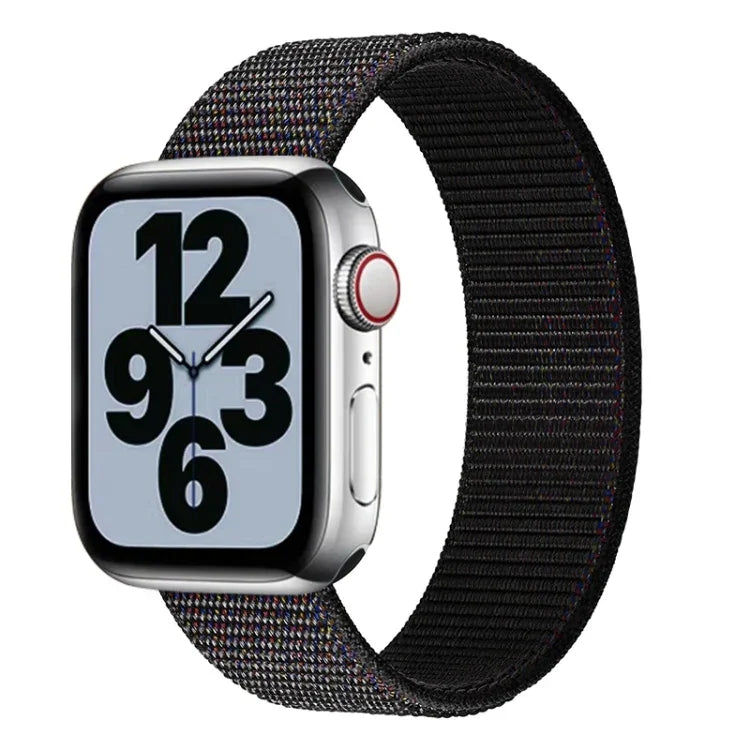 單圈尼龍替換錶帶，尺寸：M 155mm，適用於 Apple Watch 系列 6 & SE & 5 & 4 44mm / 3 & 2 & 1 42mm，M 155mm 44mm / 42mm