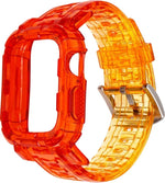 漸層 TPU 一體成型錶帶保護殼，適用於 Apple Watch 系列 9 / 8 / 7 45mm / 6 / 5 / 4 / Watch SE 44mm / Watch 42mm，適用於 Apple Watch 系列 9 / 8 / 7 45mm / 6 / 5 / 4 / Watch SE 44mm / Watch 42mm
