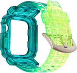 漸層 TPU 一體成型錶帶保護殼，適用於 Apple Watch 系列 9 / 8 / 7 45mm / 6 / 5 / 4 / Watch SE 44mm / Watch 42mm，適用於 Apple Watch 系列 9 / 8 / 7 45mm / 6 / 5 / 4 / Watch SE 44mm / Watch 42mm