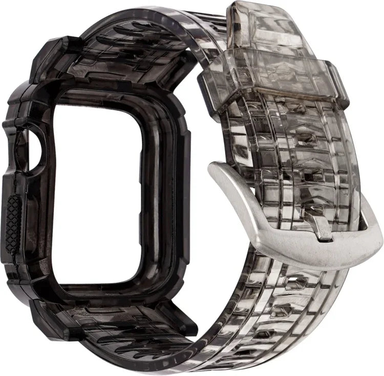 漸層 TPU 一體成型錶帶保護殼，適用於 Apple Watch 系列 9 / 8 / 7 45mm / 6 / 5 / 4 / Watch SE 44mm / Watch 42mm，適用於 Apple Watch 系列 9 / 8 / 7 45mm / 6 / 5 / 4 / Watch SE 44mm / Watch 42mm