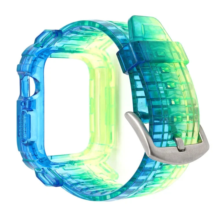 漸層 TPU 一體成型錶帶保護殼，適用於 Apple Watch 系列 9 / 8 / 7 45mm / 6 / 5 / 4 / Watch SE 44mm / Watch 42mm，適用於 Apple Watch 系列 9 / 8 / 7 45mm / 6 / 5 / 4 / Watch SE 44mm / Watch 42mm