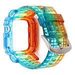 漸層 TPU 一體成型錶帶保護殼，適用於 Apple Watch 系列 9 / 8 / 7 45mm / 6 / 5 / 4 / Watch SE 44mm / Watch 42mm，適用於 Apple Watch 系列 9 / 8 / 7 45mm / 6 / 5 / 4 / Watch SE 44mm / Watch 42mm