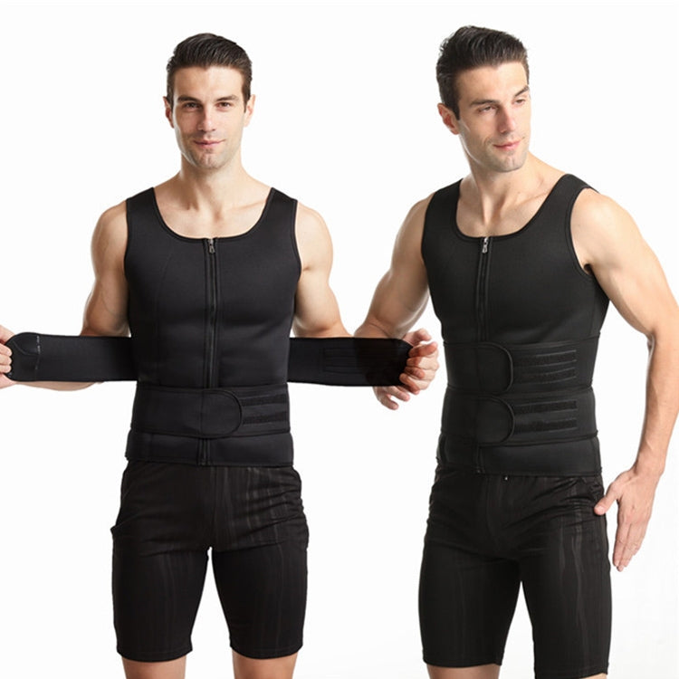 氯丁橡膠男士運動塑身背心腰部塑形束腹，S、M、L、XL、XXL、XXXL