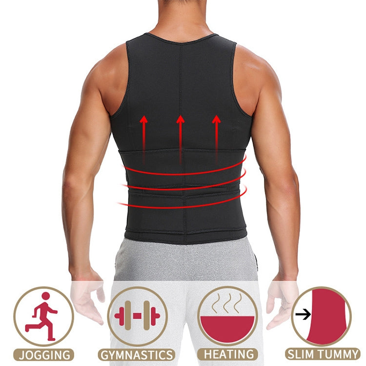 氯丁橡膠男士運動塑身背心腰部塑形束腹，S、M、L、XL、XXL、XXXL