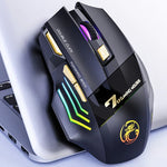 iMICE GW-X7 7鍵靜音可充電無線遊戲滑鼠，彩色RGB燈光，GW-X7 2.4G