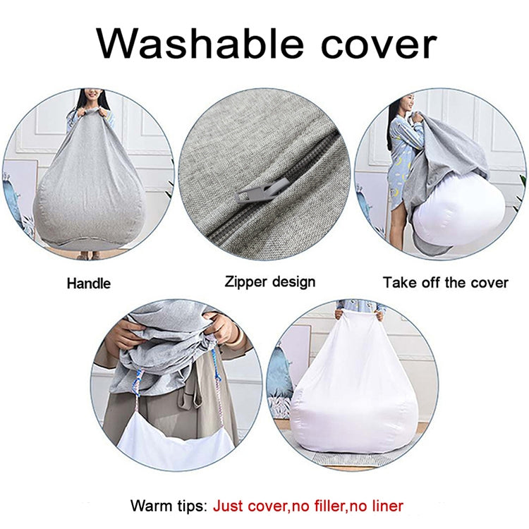 Lazy Sofa Bean Bag Chair Fabric Cover, 100 x 120cm